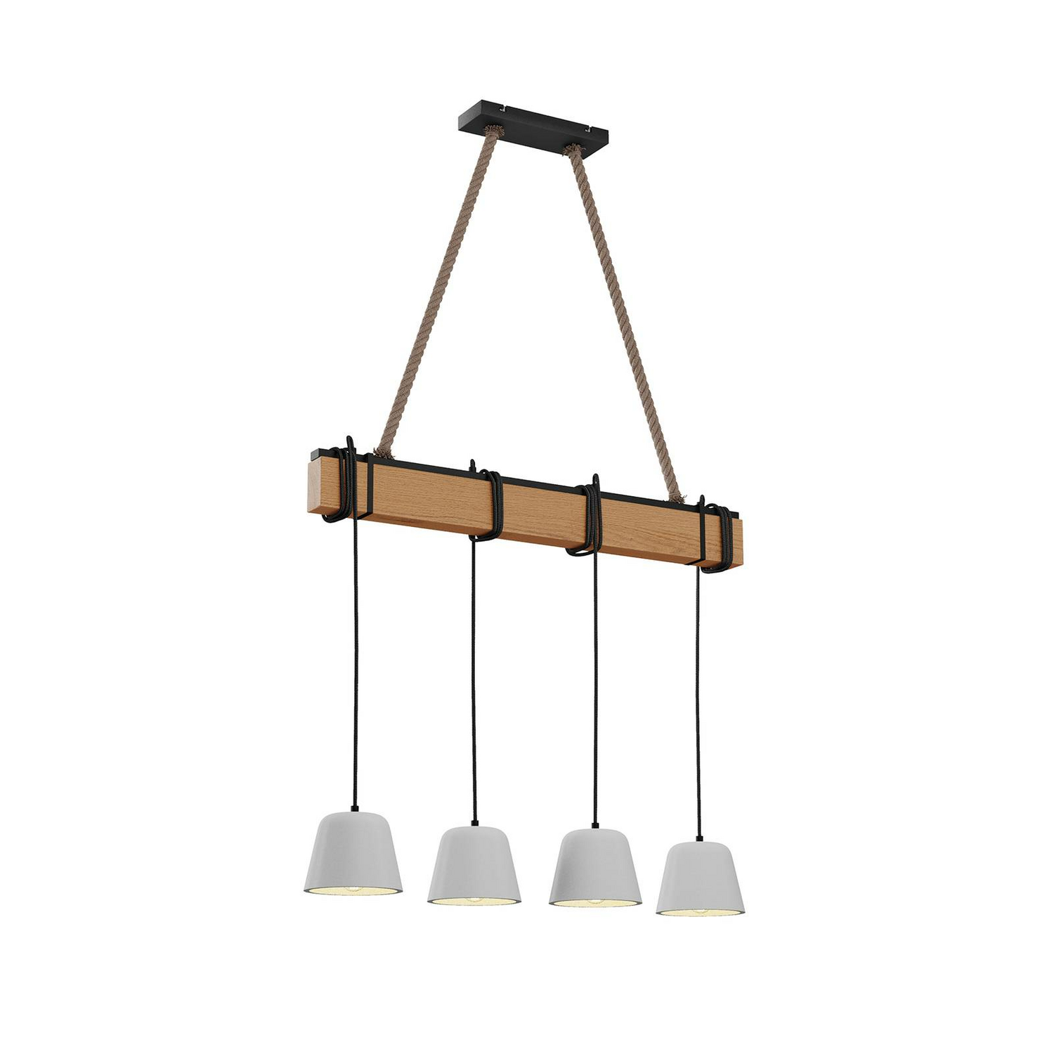 Lucande Hakona Holz Hängeleuchte Pendelleuchte Deckenlampe Lampe 4 Betonschi616 B-Ware - 4251096569995