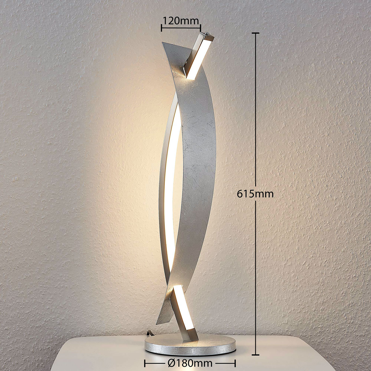 B-Ware Lucande Tischlampe Schreibtischleuchte Led Silber Dimmbar Marija Warmweiß707