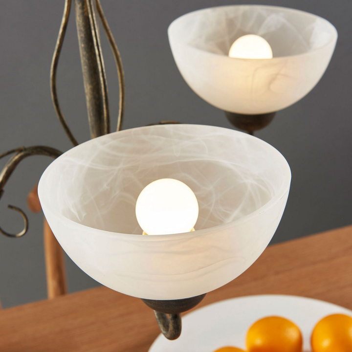 Lindby Mohija Pendelleuchte Deckenlampe Hängeleuchte E27 3-flammig schwarz weiß