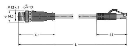 Turck 6441413 Sensor /Aktor Steckverbinder Verbinder Verbindungsleitung Leitung B-Ware - 4047101366709