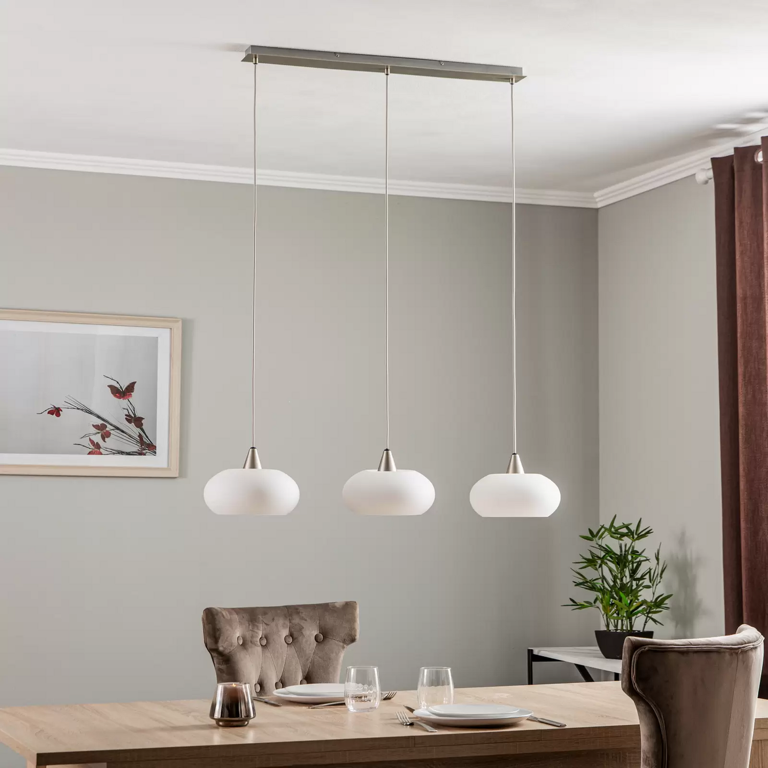 Lucande Sharvil Hängeleuchte Deckenlampe Pendelleuchte Lampe Leuchte Nickel W775 B-Ware - 4251911756326