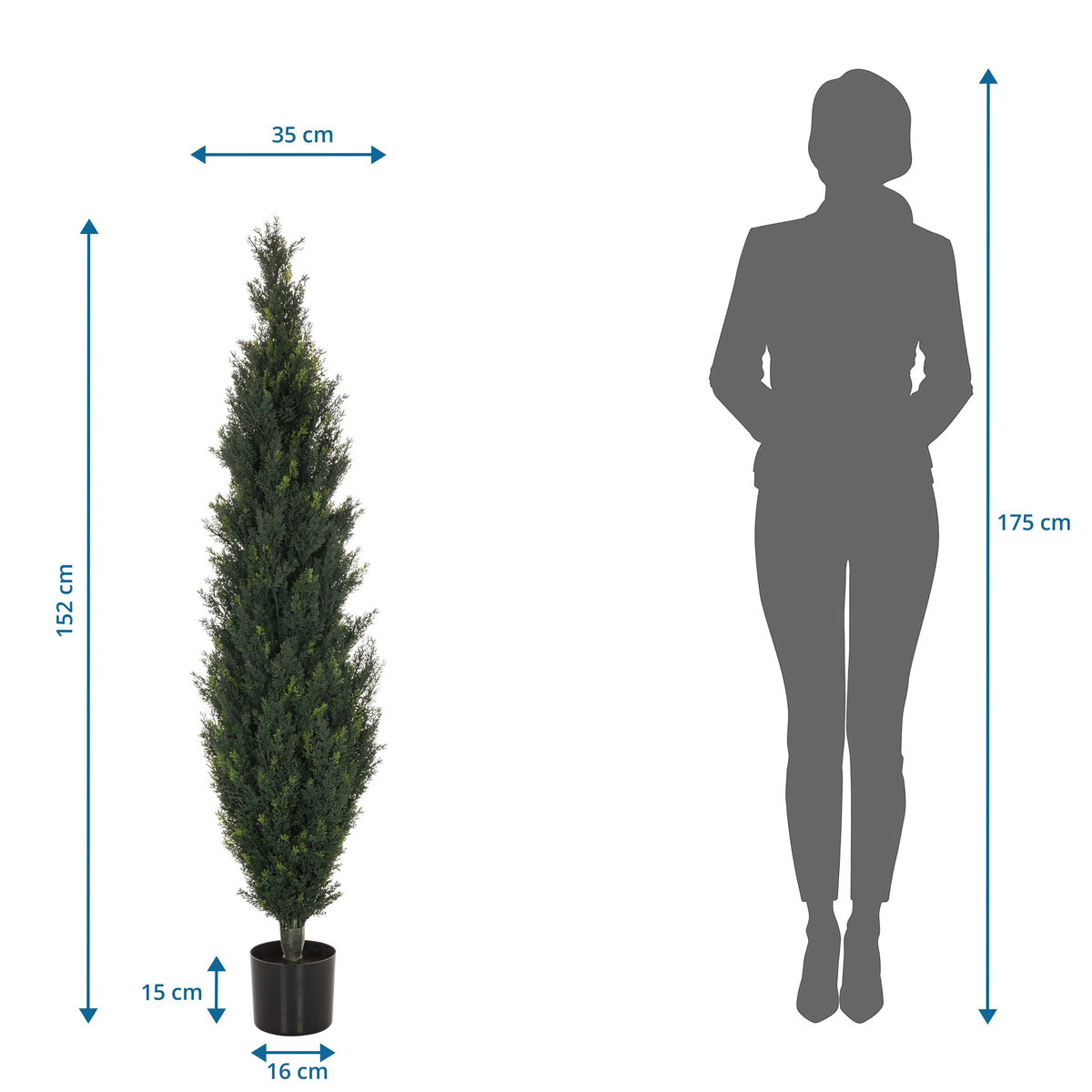 hjh OFFICE Kunstpflanze Kunstbaum Zeder CEDRUS 152 cm grün künstlich Kunstblume - 4064323036517