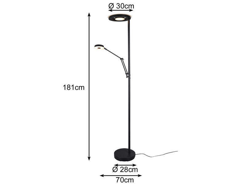 Trio Lighting LED-Deckenfluter Stehlampe Standleuchte Leselampe Lampe Leuchte