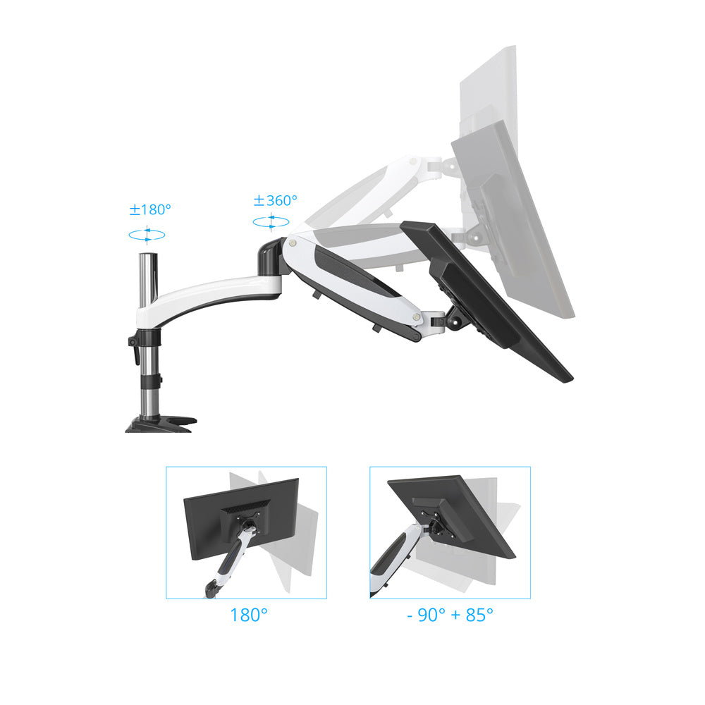 hjh OFFICE Monitorhalterung Monitorarm Monitor 1527 Zoll schwarz weiß - 4251084676490