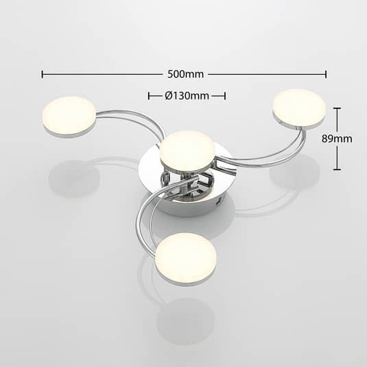 Lindby Dyln LED-Deckenlampe Deckenlampe Leuchte Lampe IP20 Spiral-Optik, 4-fl.