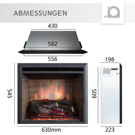 Balderia Elektrokamin Einbaukamin Heizung 2000 W Calida Kaminfeuer Elektro Kamin  B-Ware - 3448003901