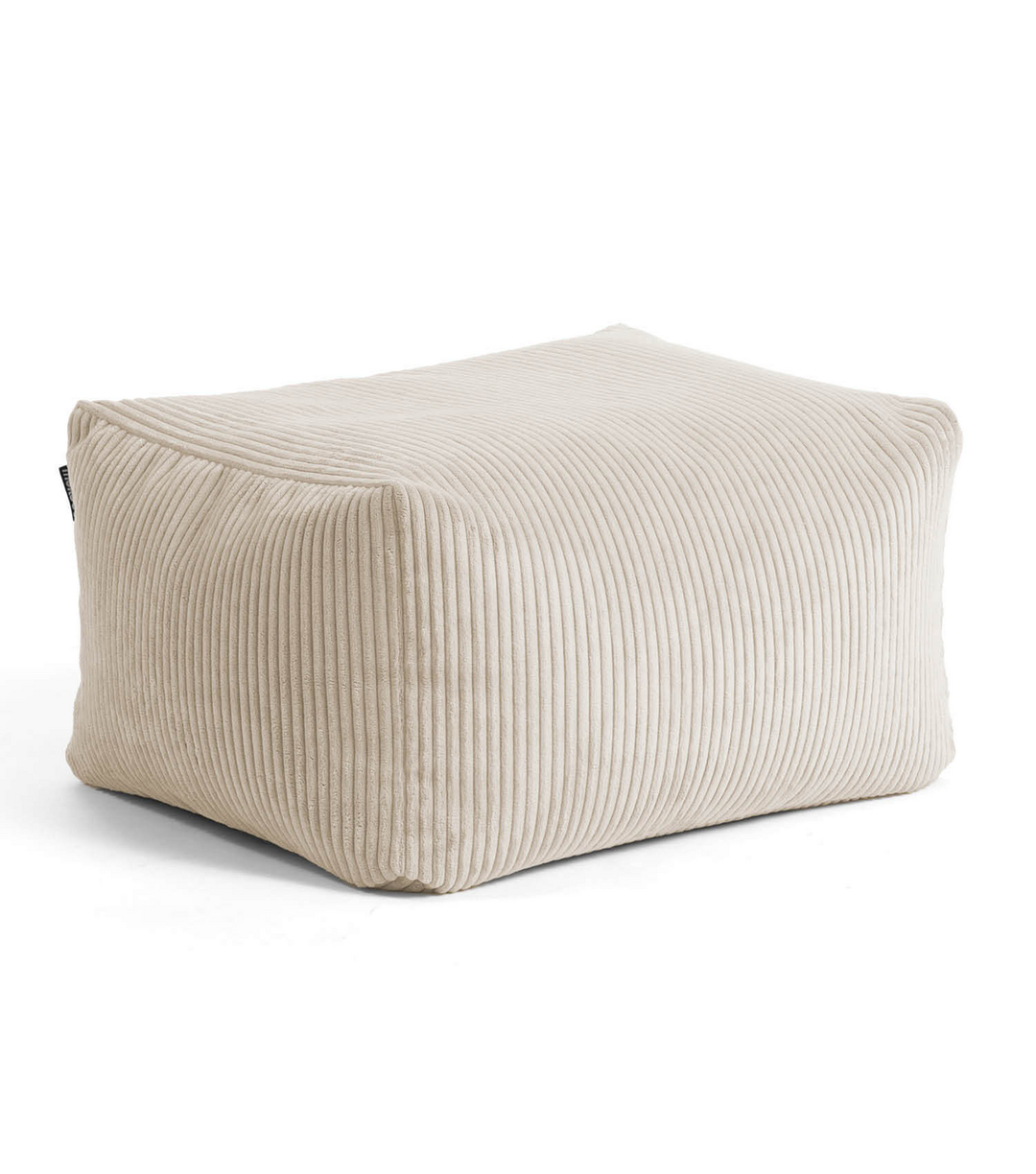 Mokebo Indoor XL Pouf Der Ruhestifter Cordstoff Beige Fußhocker Sitzsack Hocker