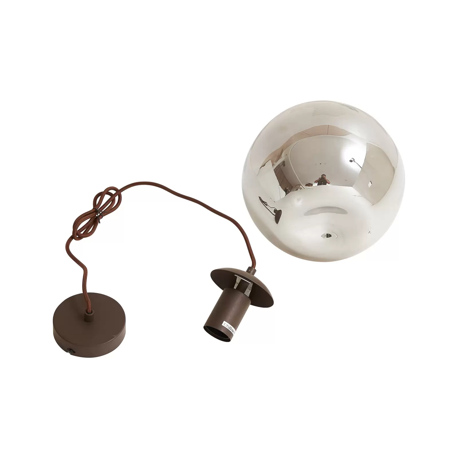 B-Ware Lindby Hängeleuchte Valentina E27 ø 25 Cm Rauchgrau Pendellampe Lampe Leuchte