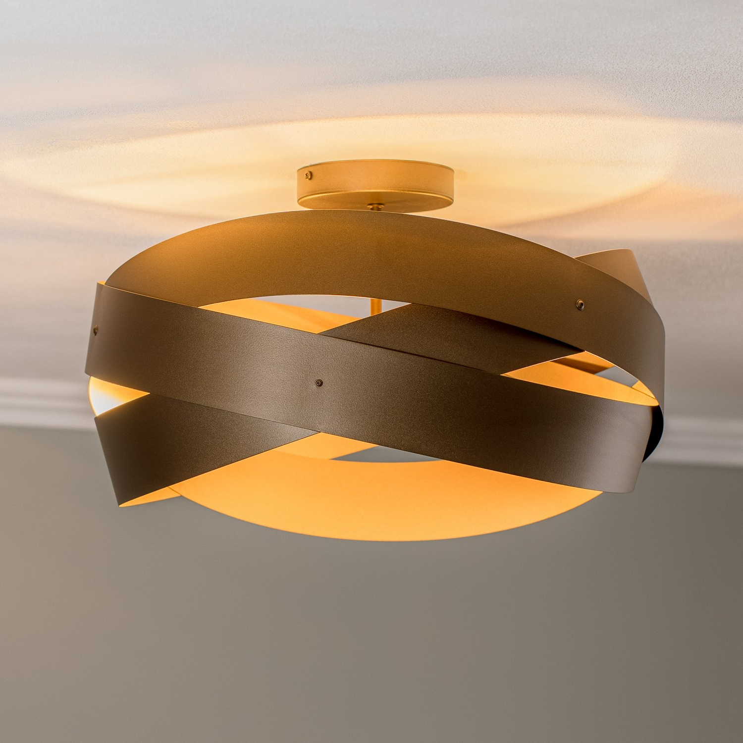 Euluna Deckenleuchte Tornado Kaffeebraun ø 50 Cm Deckenlampe Lampe Leuchte Spot B-Ware - 4251911787269