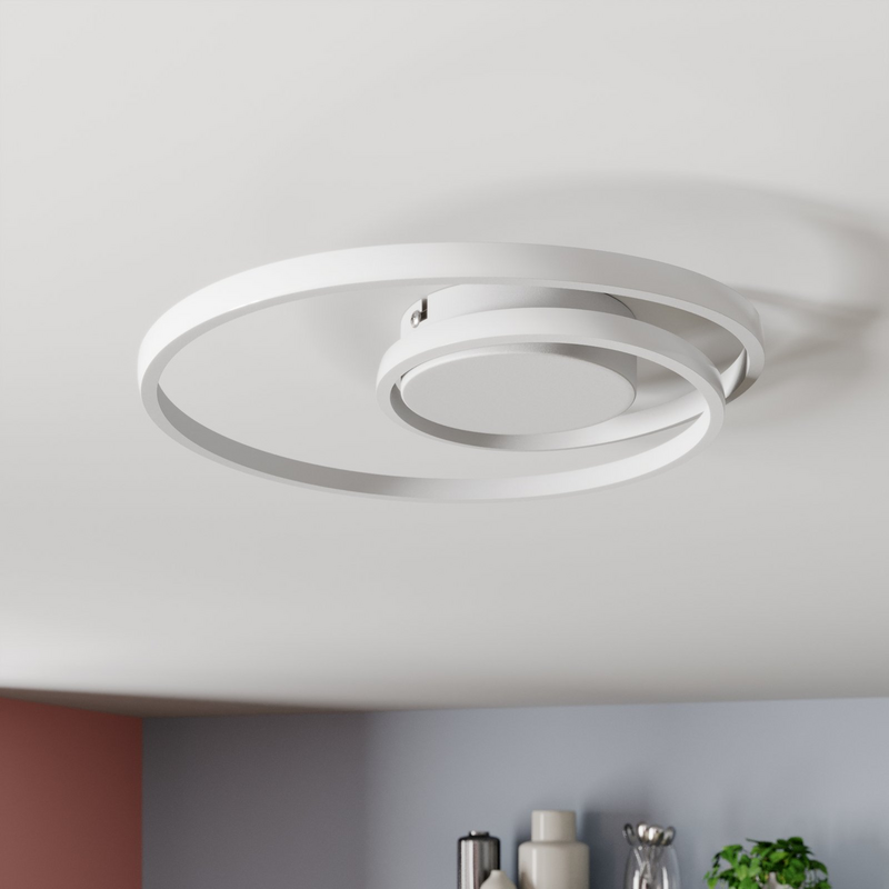 B-Ware Deckenleuchte Deckenlampe Lindby Kyron Led Weiß Matt Rund Aluminium Silikon Dimm