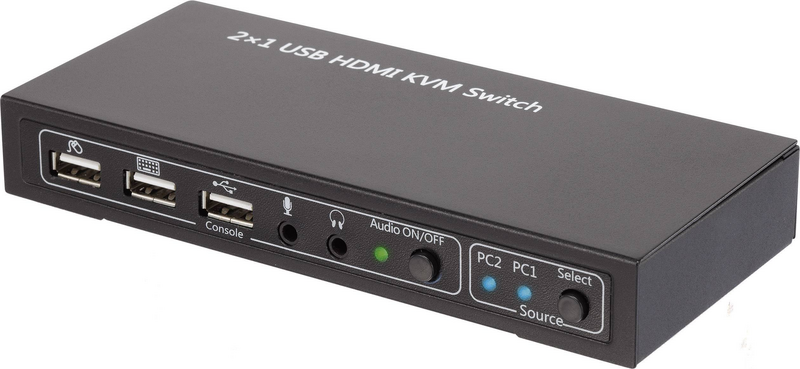 Speaka Professional 2 Port KVM Umschalter HDMI USB 1920x1080 3840x2160 Pixel