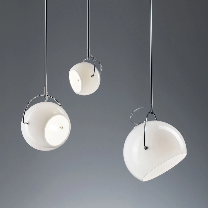 Fabbian Beluga White Glas Hängeleuchte Pendelleuchte Deckenlampe Leuchte ø 20 Cm B-Ware - 3503953