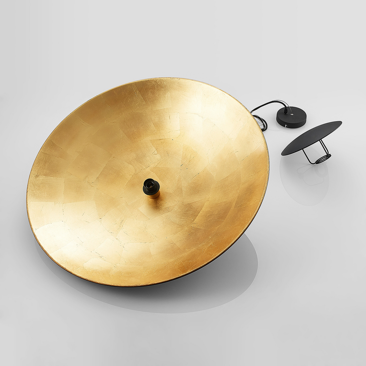 Lindby Narisara Hängeleuchte Hängelampe Lampe 1 Flammig E27 ø 80 Cm Schwarz Gold B-Ware - 4251911713572