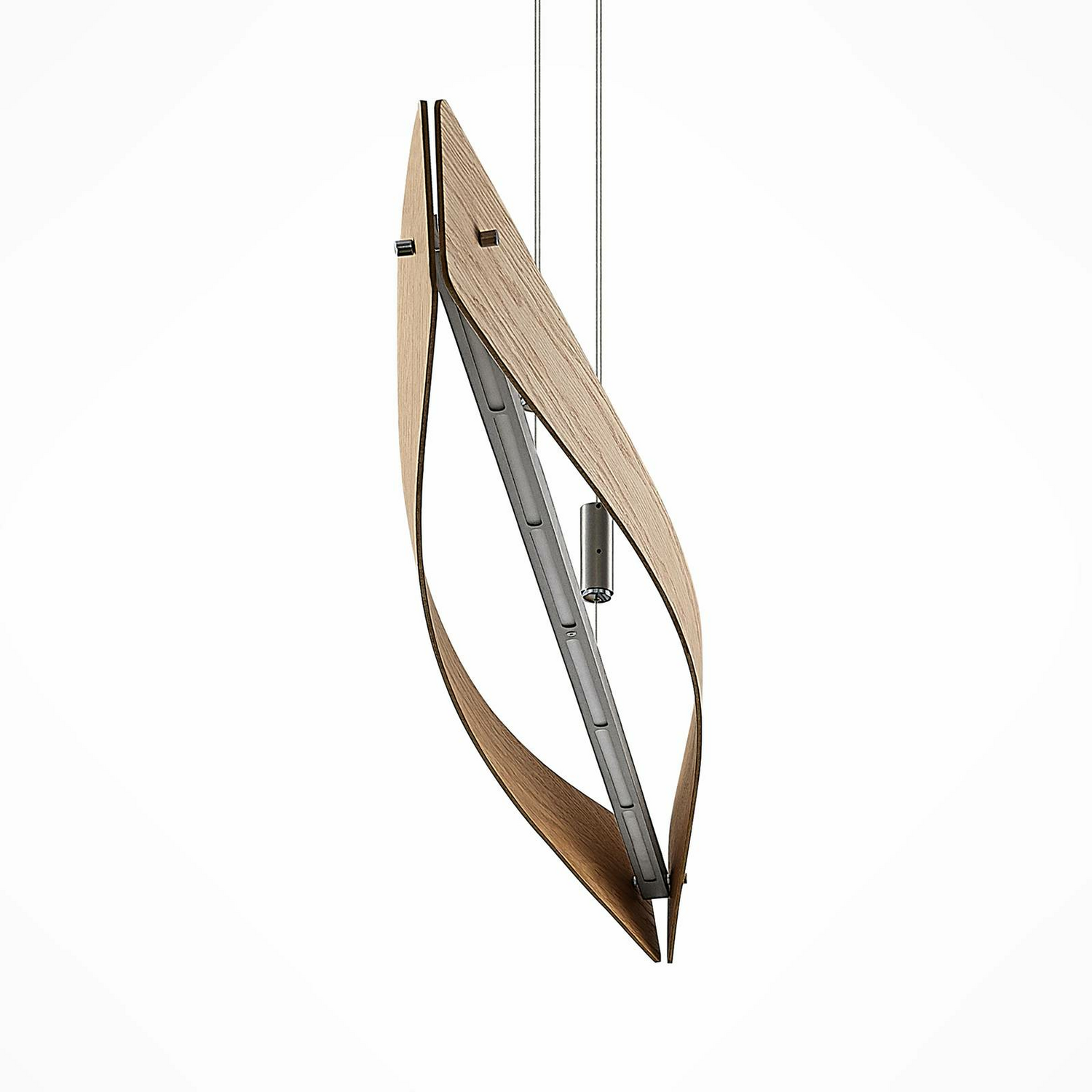 Suspension LED Lindby Beazina de qualité B, plafonnier, bois de chêne, LED 29 W19 