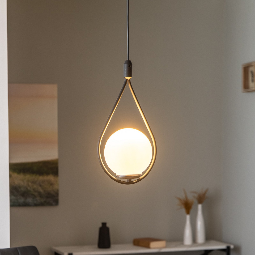 Hängeleuchte Mudoni Mr 937 1 Flg. Schwarz/Opalglas Hängelampe Leuchte Lampe 257 B-Ware - 8681875649222