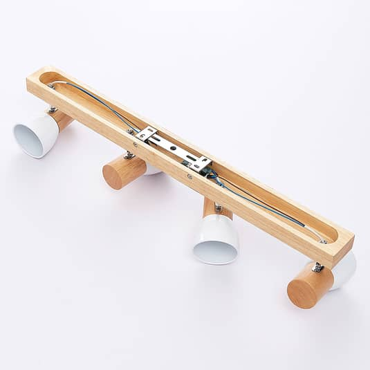 Lindby Holz-Deckenlampe Deckenlampe Lampe Leuchte Licht Thorin vierflammig weiß