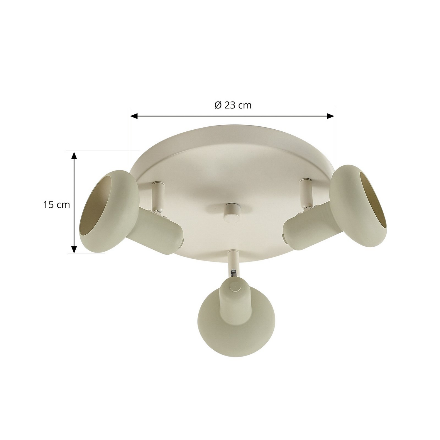 B-Ware Lindby Deckenstrahler Huby Deckenlampe Leuchte 3 Flammig Creme/Hellgrün Eisen267