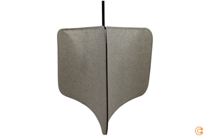 Suspension Nordlux Tinto de qualité B, abat-jour triangulaire en textile, suspension noire/beige