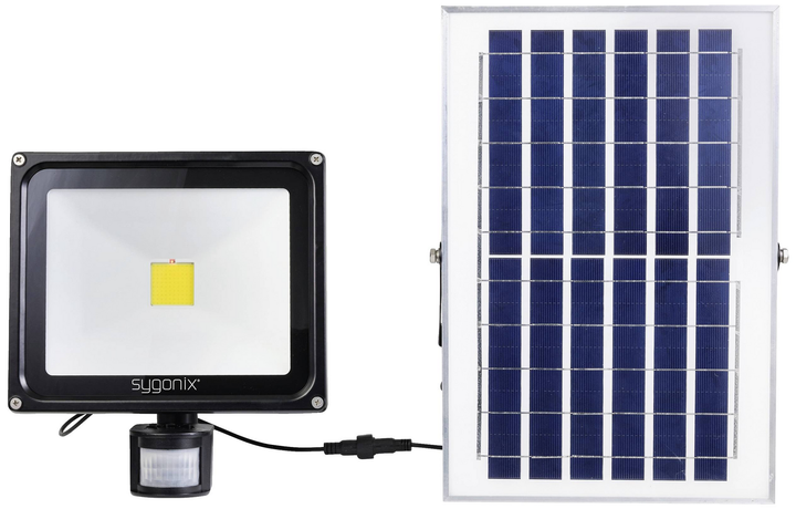 Sygonix SY-5461112 Solar-Spot mit Bewegungsmelder 50 W Neutralweiß Schwarz Lampe