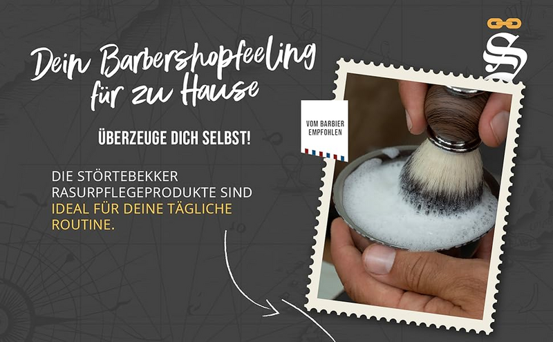 Pinceau de rasage Störtebekker, brosse à barbe, soin de la barbe, poils de blaireau, qualité B (253).
