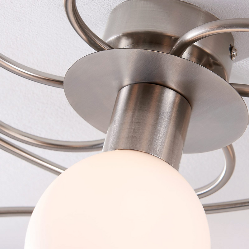 B-Ware Lindby Deckenlampe Deckenleuchte Ciala Glas Nickel E14 Siebenflammig796