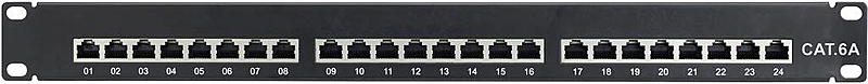 Renkforce CAT 6a 1 HE 24 Port Netzwerk-Patchpanel 48,26 cm (19")