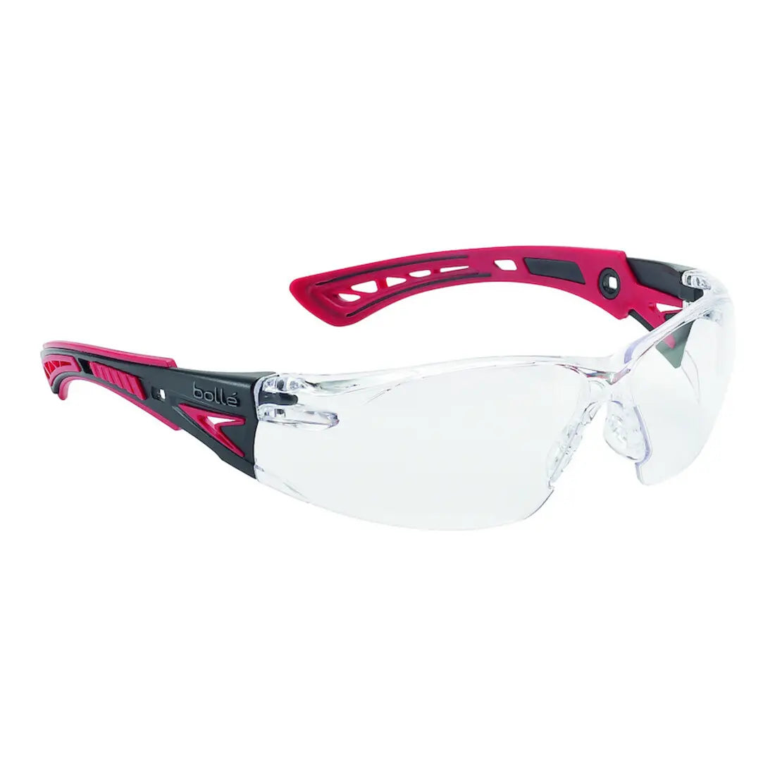 B-Ware Bollé Safety Schutzbrille Brille Rush+ Klar Din En 166 Din En 170 Rot 3 Stück - 3660740007041