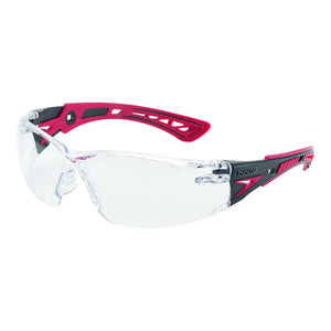 B-Ware Bollé Safety Schutzbrille Brille Rush+ Klar Din En 166 Din En 170 Rot 3 Stück
