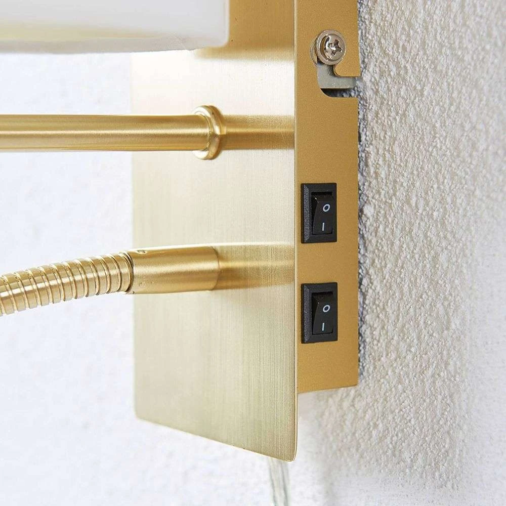 B-Ware Lindby Florens Wandleuchte Wandlampe Wand Lampe Leuchte Messing Matt 230 V E14