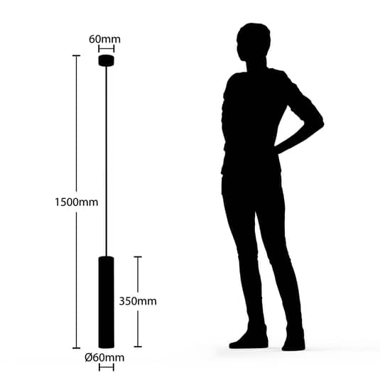 Suspension Arcchio Ejona de qualité B, lampe LED, 27 cm de hauteur, noire