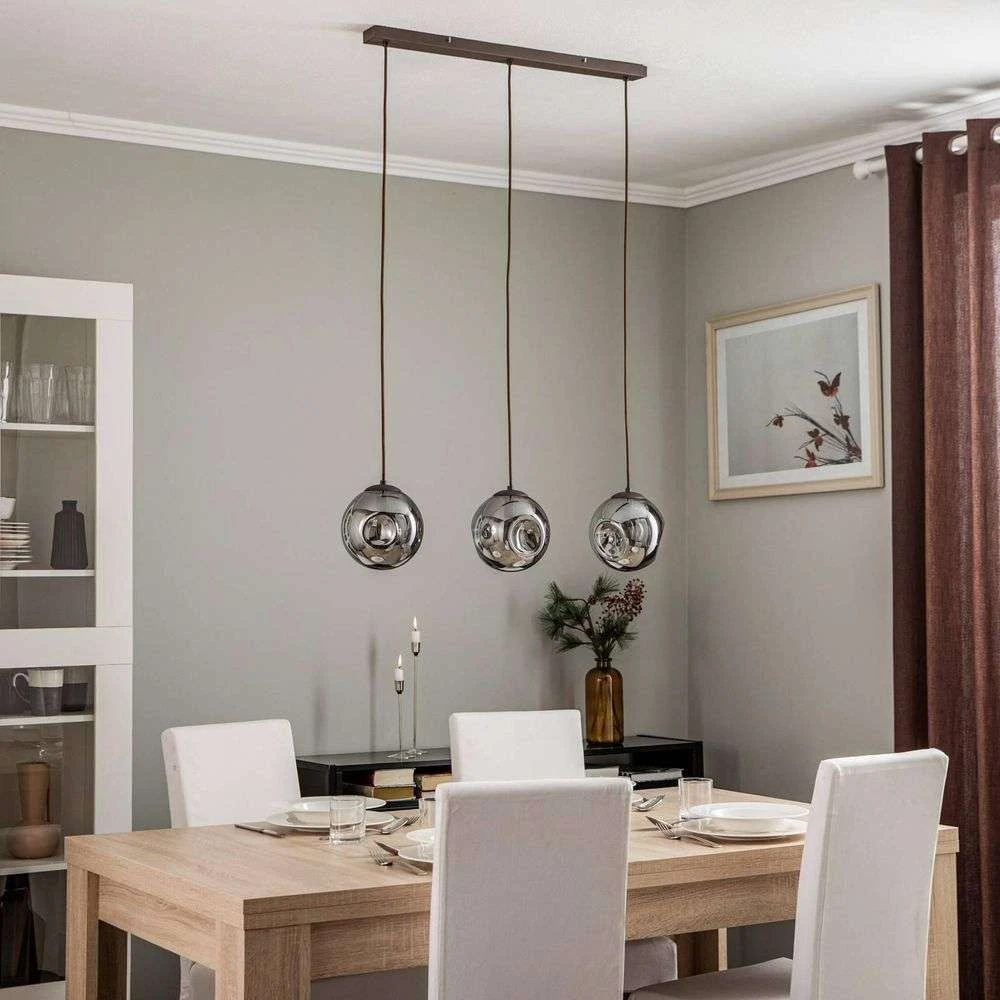 Lindby Valentina 3 Pendelleuchte Smoked Grey Brown Pendellampe Lampe Leuchte B-Ware - 4251911774740