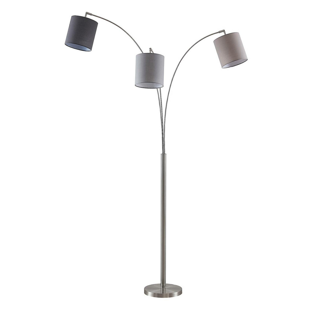 Lindby Nanika Stehleuchte Stehlampe Standleuchte Lampe E27 nickel grau taupe4