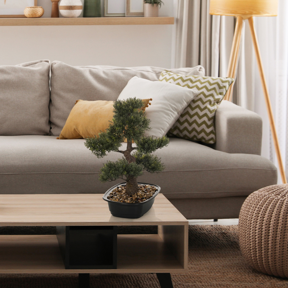 B-Ware Hjh Office Kunstpflanze Kunstbaum Bonsai 44 Cm Grün Künstliche Pflanze