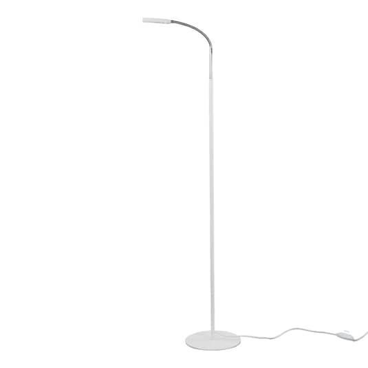 Lampadaire LED Lindby Milow, lampe sur pied, lampe de lecture, blanc, 4,8 W 