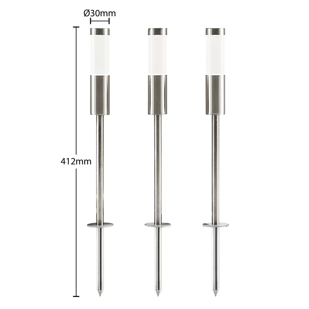 Prios Edinai Led Außenstrahler Erdspieß 3er Set Outdoor Außenleuchte Lampe Licht B-Ware