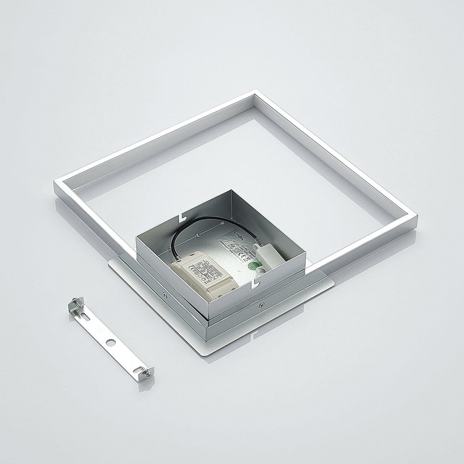 B-Ware Lindby Wandleuchte Wandlampe Led Anays Square Weiß Polycarbonat Metall Alumin645