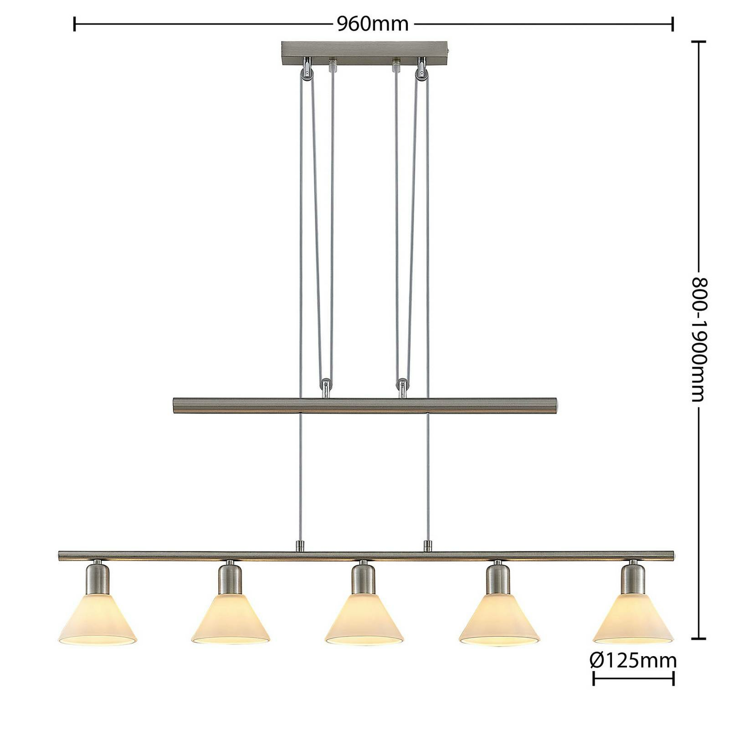 Elc Bealia Pendelleuchte Hängeleuchte Deckenlampe Verstellbar 5 Flammig Nic828 B-Ware - 4251911745146