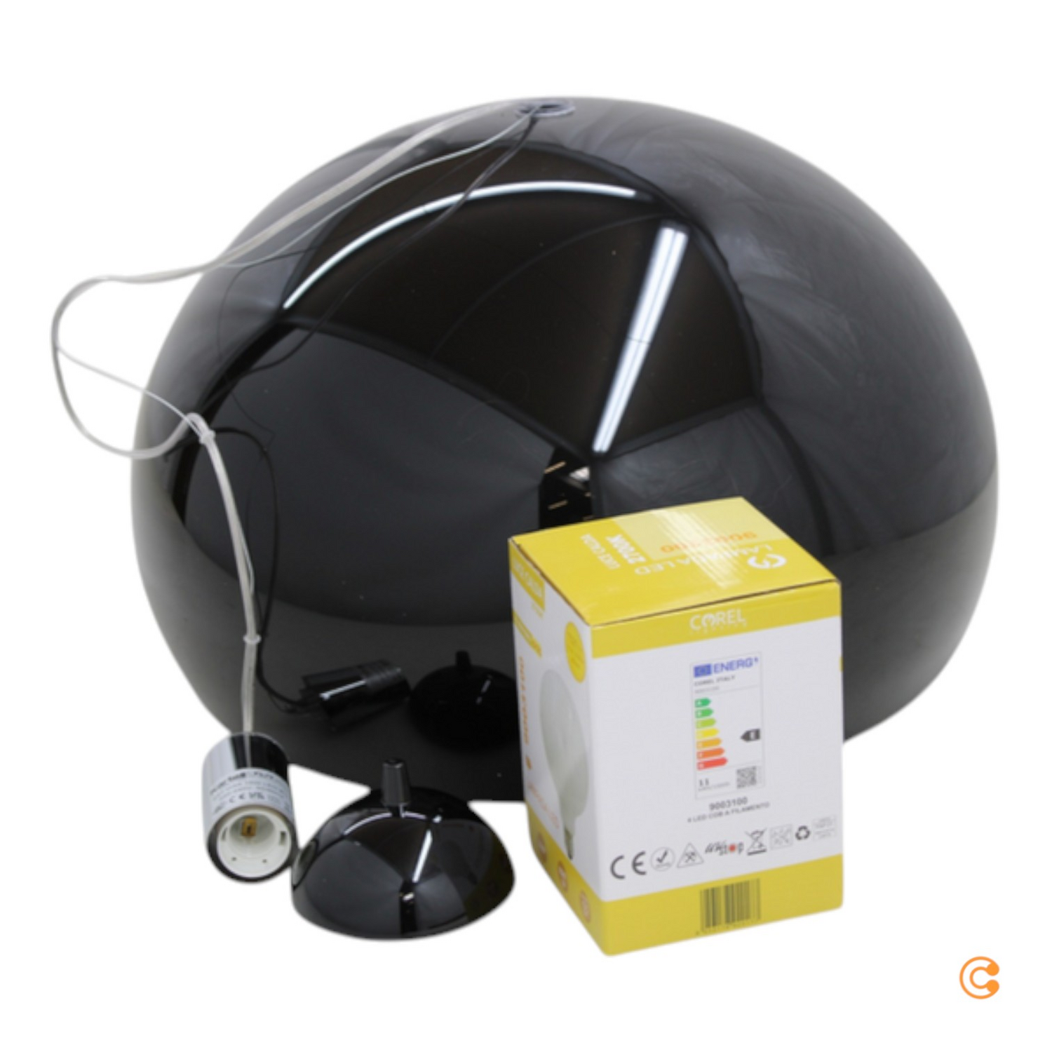 B-Ware Kartell Fl/Y   Led Pendellampe Schwarz Glänzend Deckenlampe Deckenleuchte Spot