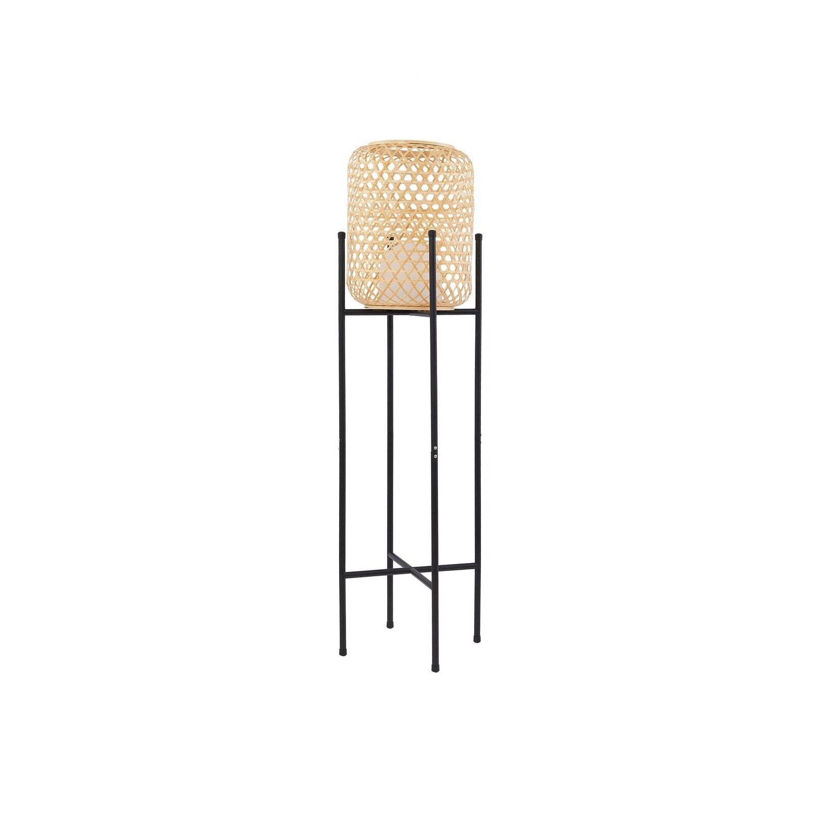 Lucande Stehleuchte Standlampe LED Akku Adebi Bambus Schwarz Dimmfunktion Outdoo - 4251911786033
