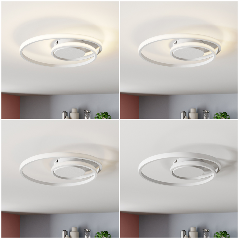 B-Ware Deckenleuchte Deckenlampe Lindby Kyron Led Weiß Matt Rund Aluminium Silikon Dimm