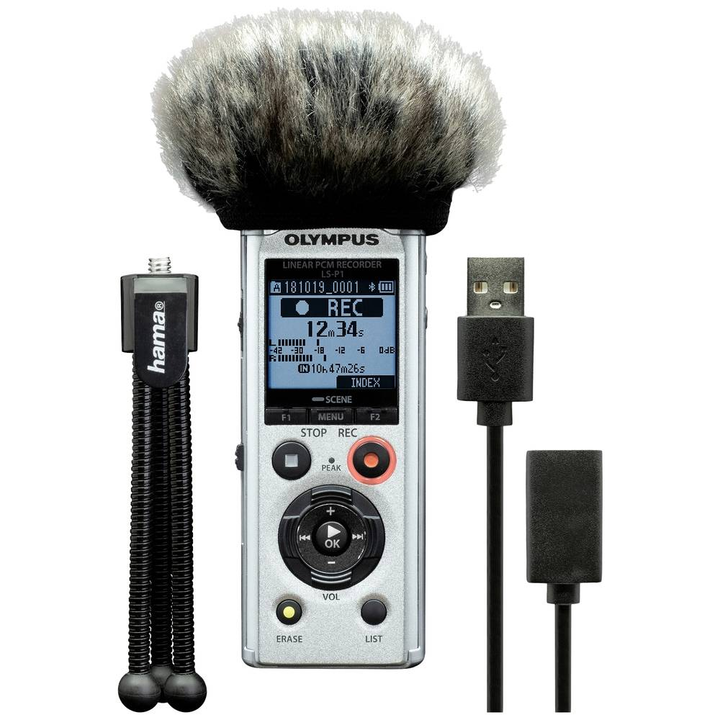 Olympus Digitales Diktiergerät LS-P1 Podcaster Aufzeichnungsdauer Aufnahmegerät