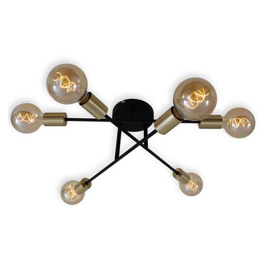 Briloner Deckenlampe Deckenleuchte Hängeleuchte Lampe Black Steel Sechsflammig B-Ware - 4002707366942
