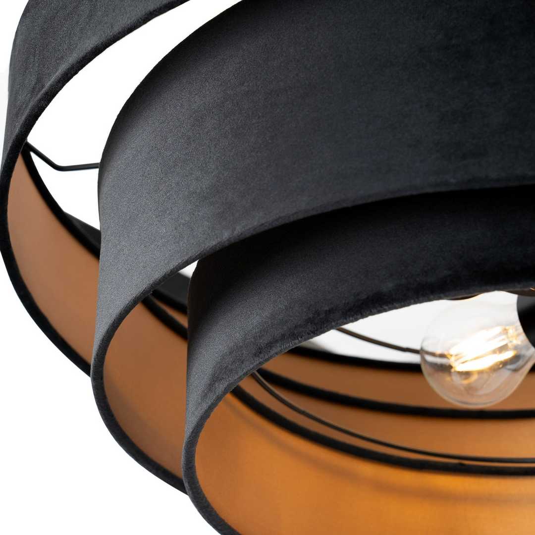 Lindby Jusari Deckenlampe Hängeleuchte Lampe Leuchte 3 Flmg E27 Textil Schwarz B-Ware