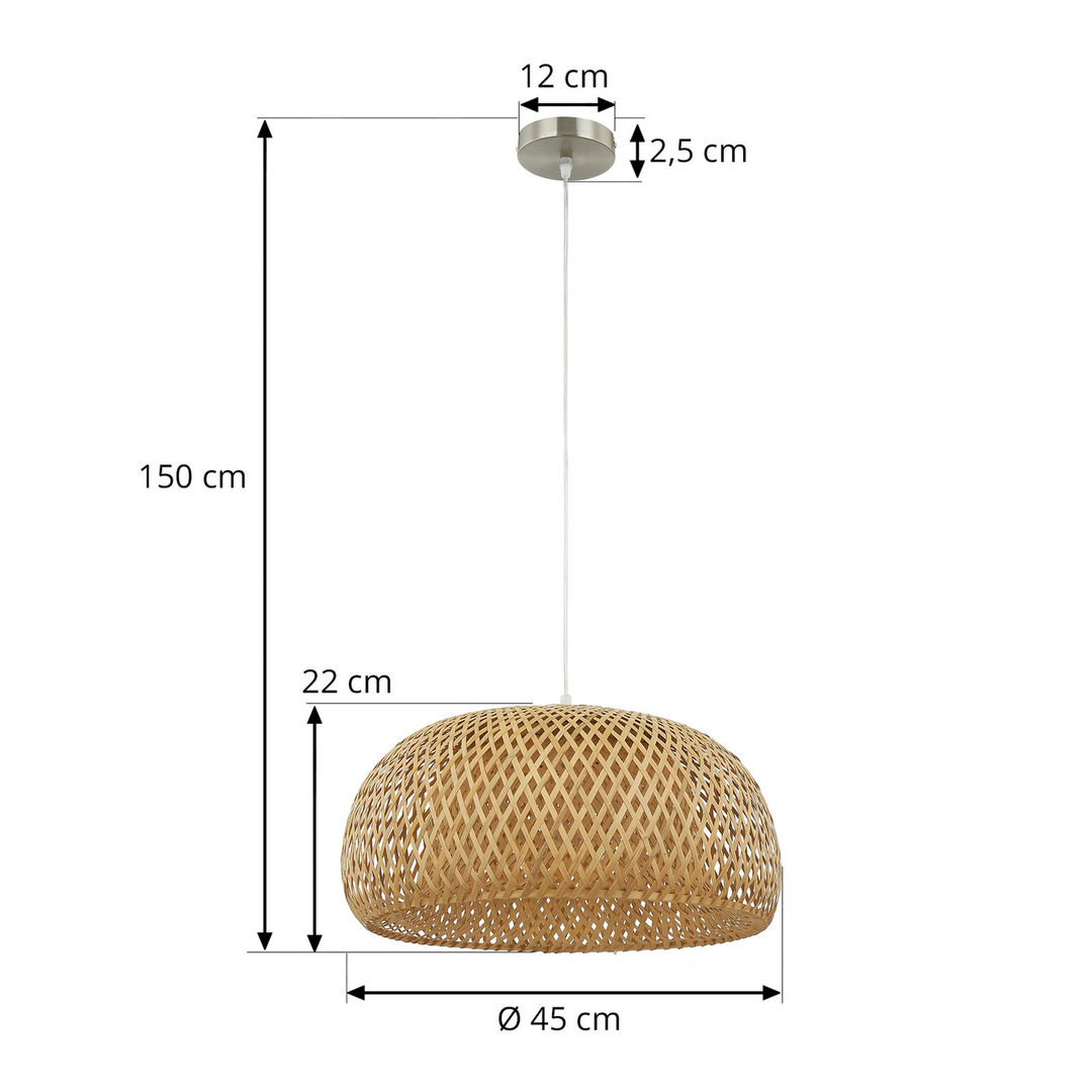 Lindby Hängeleuchte Jadwiga ø45cm Bambus E27 Pendelleuchte Lichtquelle Dimm892 B-Ware