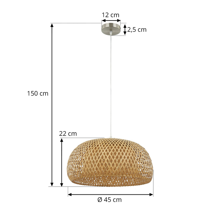 Lindby Hängeleuchte Jadwiga ø45cm Bambus E27 Pendelleuchte Lichtquelle Dimm892 B-Ware