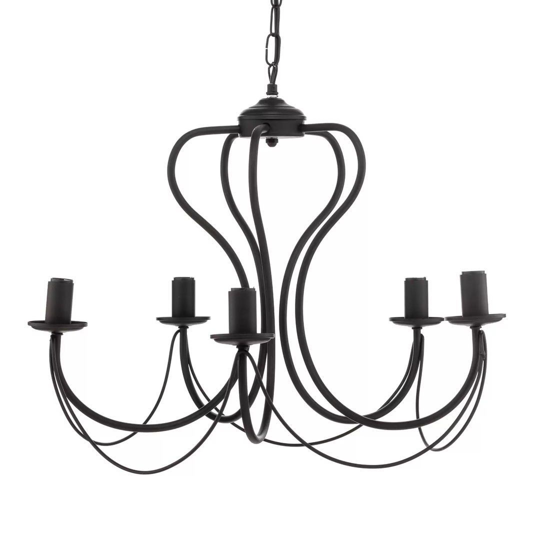 Kronleuchter Candela Schwarz 5 Flammig Lampe Deckenlampe Deckenleuchte Strahler B-Ware