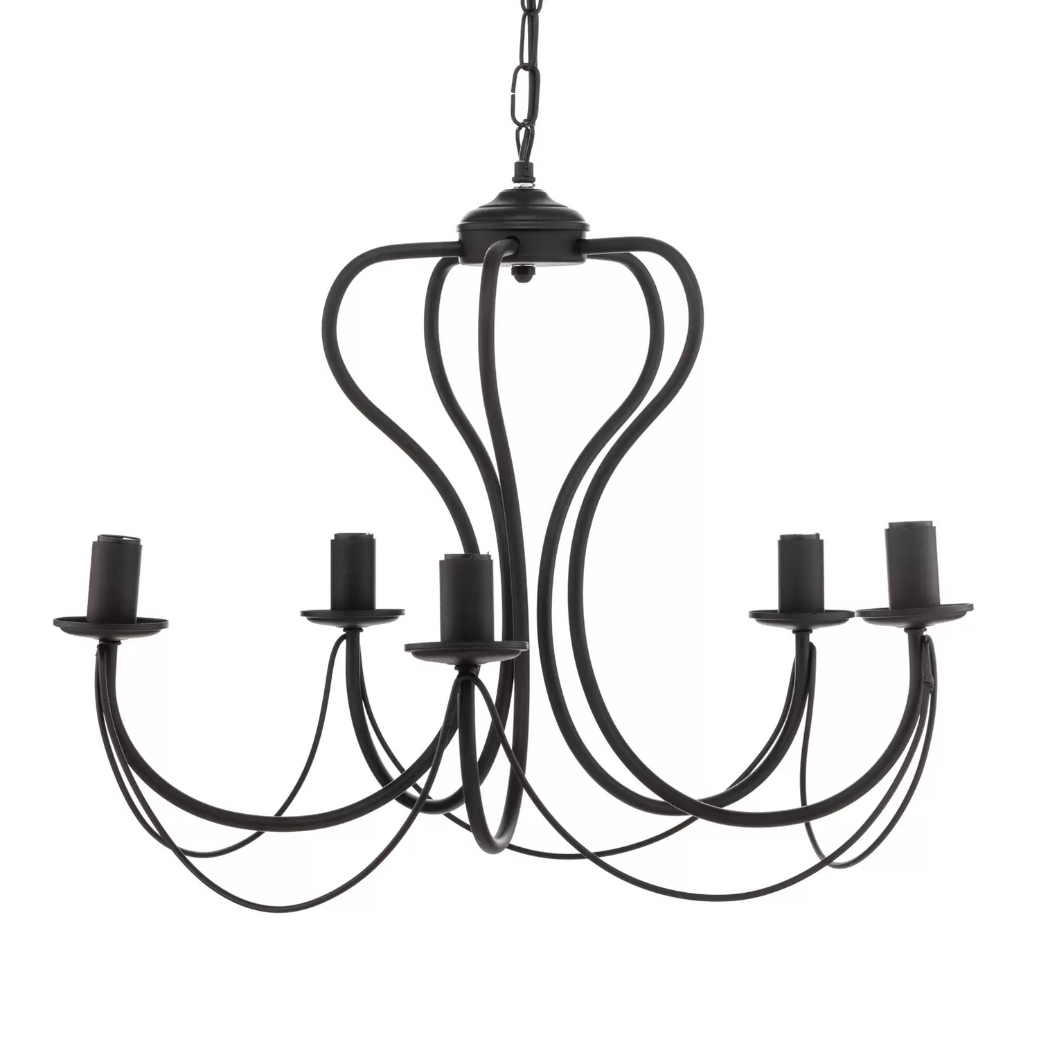 Kronleuchter Candela Schwarz 5 Flammig Lampe Deckenlampe Deckenleuchte Strahler B-Ware