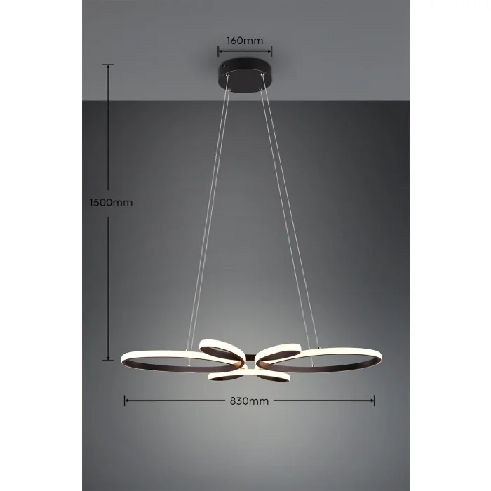 Trio Fly Pendelleuchte Led Hängeleuchte Deckenleuchte Lampe Leuchte Schwarz B-Ware - 384872