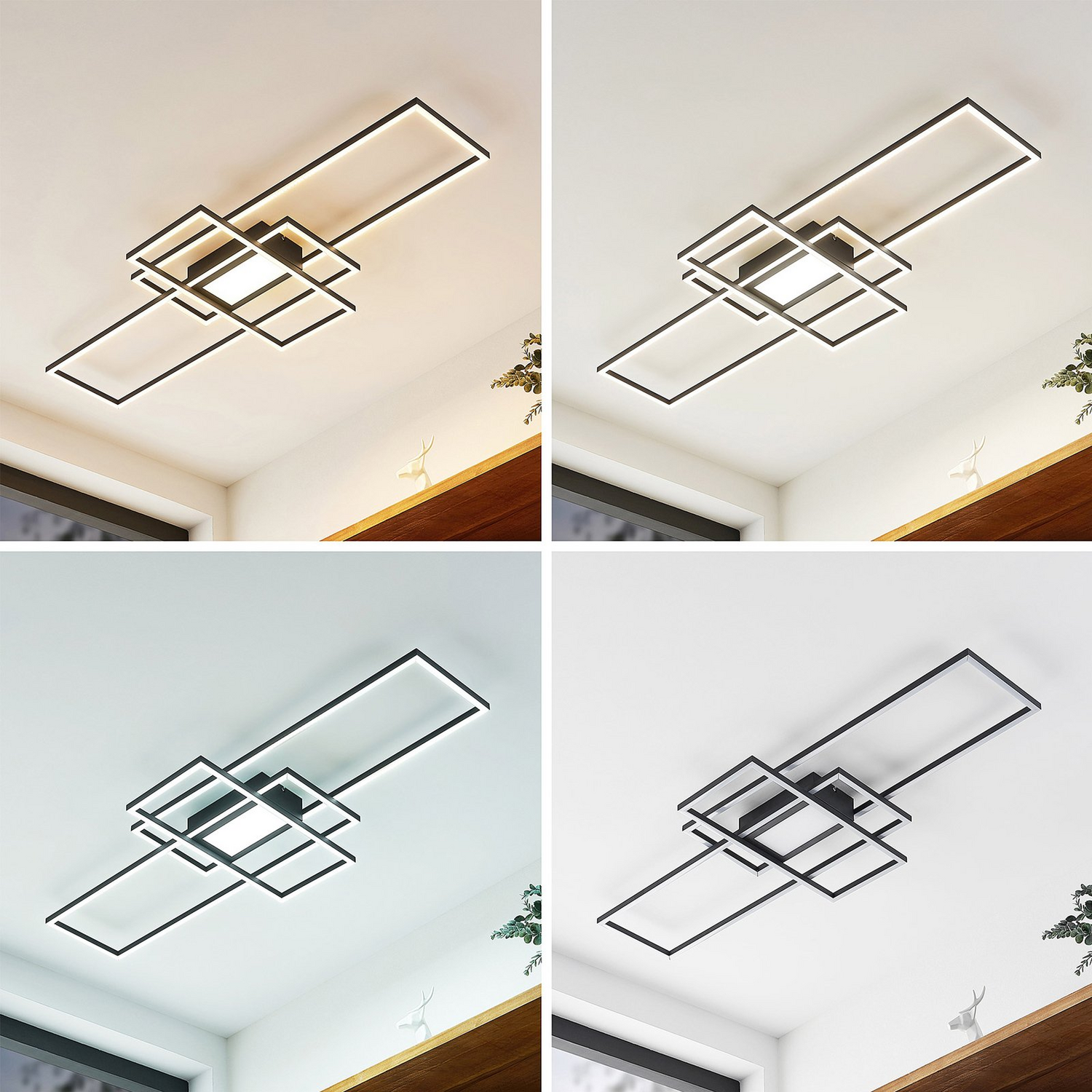 B-Ware Lindby Deckenleuchte Deckenlampe Led Caitlin Anthrazit Fernbedienung Cct