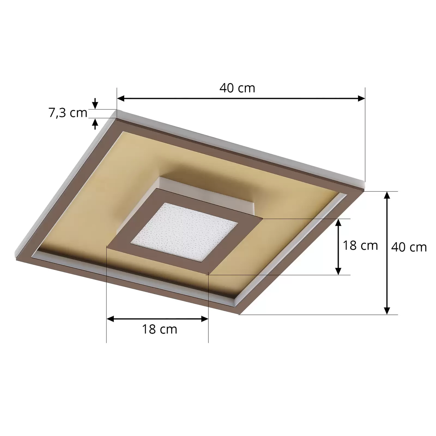 B-Ware Lindby Deckenleuchte Deckenlampe Led Leuchte Lampe Eckig Weiß 40 Cm Kunststoff